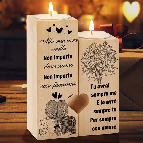 Regalo Sorella Compleanno KAAYEE Candelabro A Forma Di Cuore Regali Da