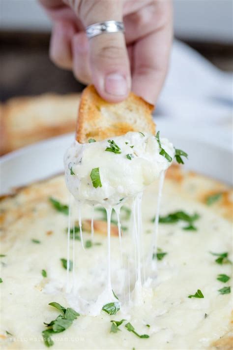 Garlic Bread Cheese Dip with Roasted Garlic and Crostini