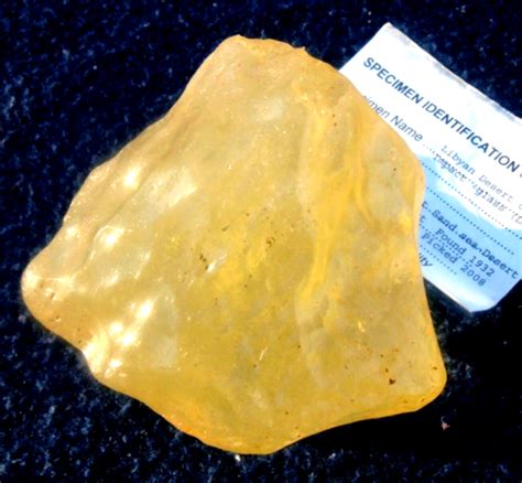 Libyan Desert Glass Meteorite Tektite Impact Specimen 1960 Crt Dimples Yellow Ebay