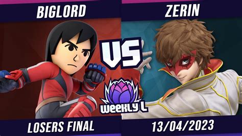 Biglord Vs Zerin Losers Final Weekly L Mii Brawler Vs Joker