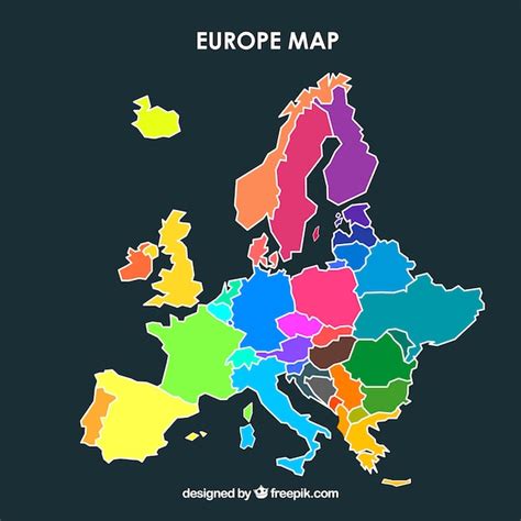 Political Map Of Europe Continent In Cmyk Colors Vector Image Images