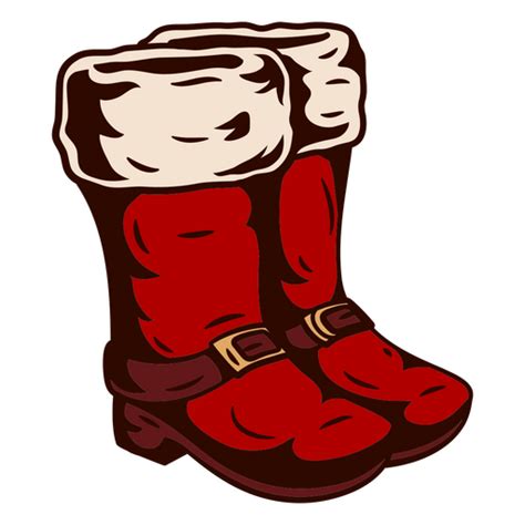 Pair Of Red Boots With Santa Claus On Them PNG & SVG Design For T-Shirts