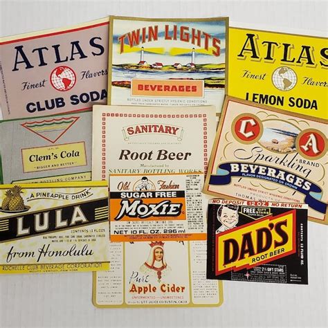 Vintage Soda Labels - Etsy