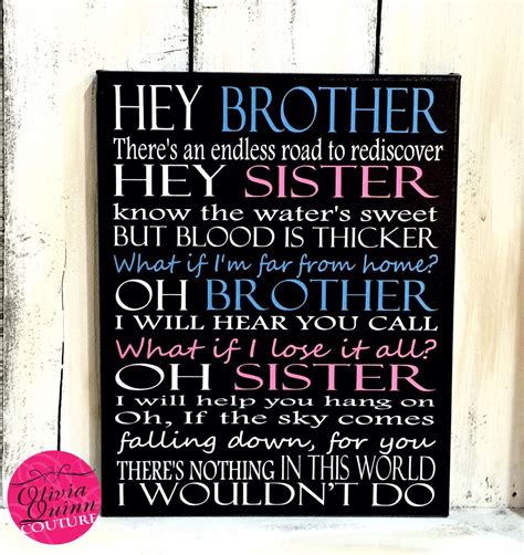 AVICII Hey BROTHER Lyrics SONG Art Print Canvas