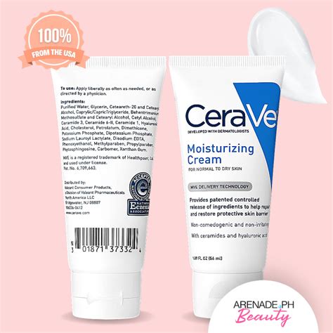 Cerave Moisturizing Cream Travel Size Face And Body Moisturizer For Normal To Dry Skin 56 Ml