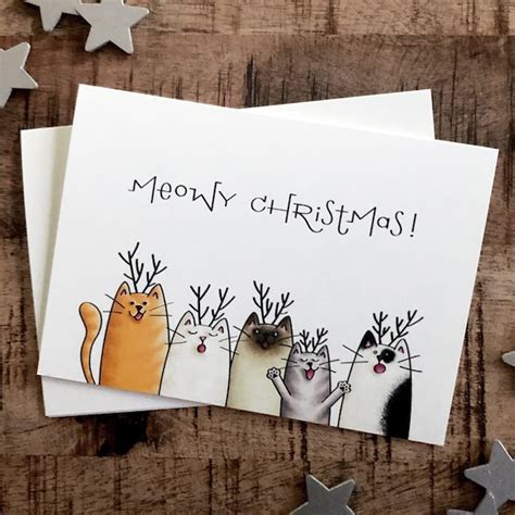 Cat Christmas Cards - Etsy