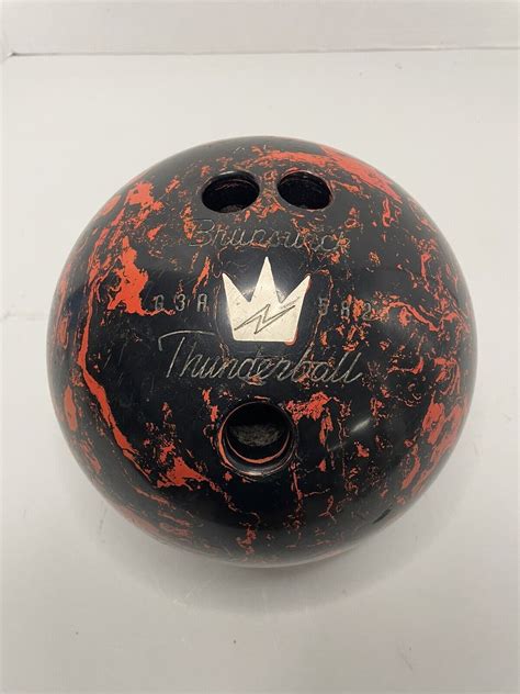 Retro Brunswick Thunderball G3A582 Bowling Ball Red And Black 14lb | eBay