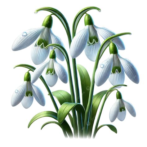 Fresh White Snowdrop Flowers Blooming In Early Spring, Fresh, White