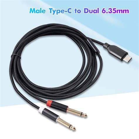 Audio Cable Gold Plated Clear Sound Braided Wire Type C Male To Dual