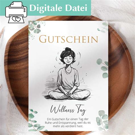 Digitale Wellness Gutschein Vorlage Geschenk Im Tollen Design