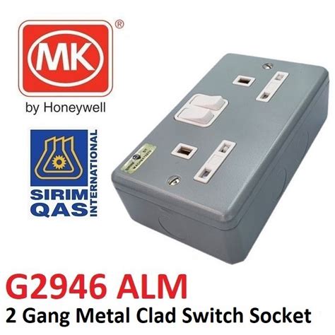 MK G2946ALM Double Metal Clad Switch Socket Outlet Shopee Malaysia