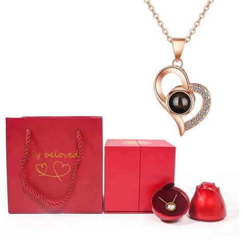 Gift Luxury With Our Heart Projection Necklace In Languages I Love