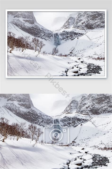 Changbai Mountain Waterfall Winter Scenery Photography Photo | JPG Free ...