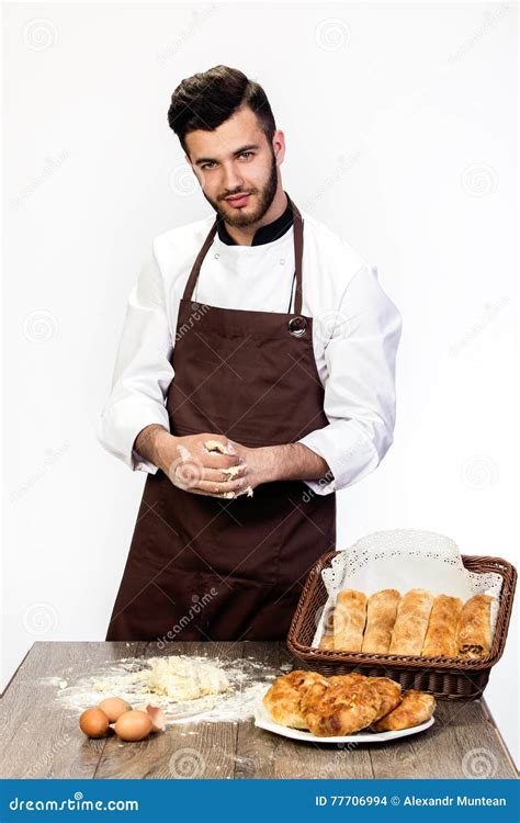 Man Makes The Dough Stock Photo Image Of Natural Handmade 77706994