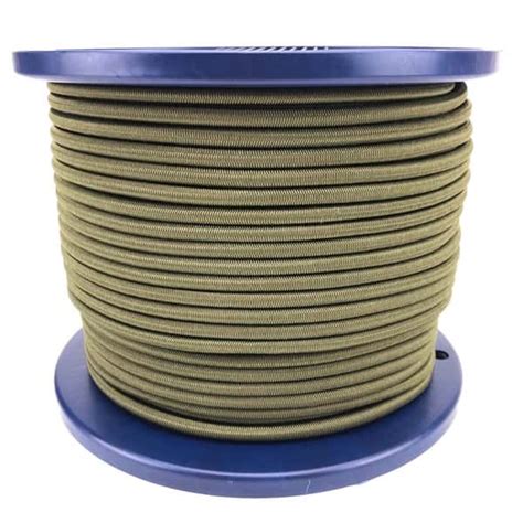 Mm Olive Elastic Bungee Shock Cord Metre Reel Ropeservices Uk