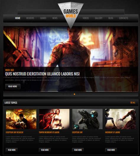 45 Gaming Website Themes Templates