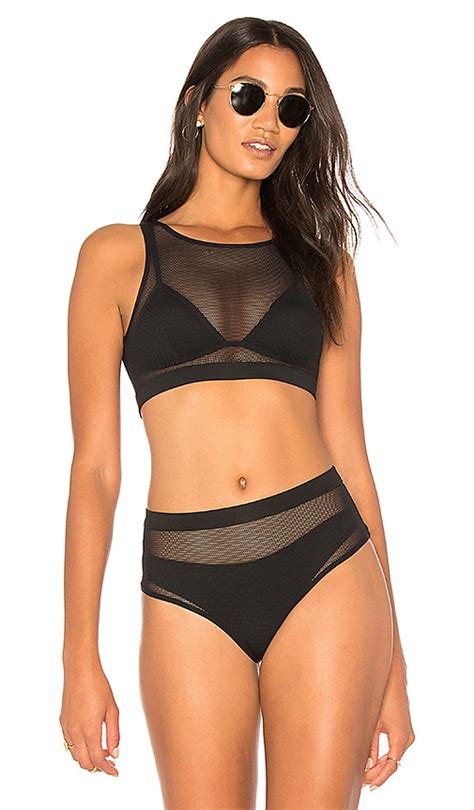 Kendall Kylie X Revolve Mesh Bikini Top In Black Revolve