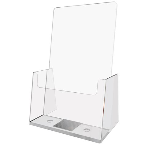 Slatwall Acrylic Brochure Holder With Flap Vertical