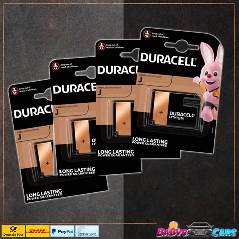 4 Stück Duracell Security Batterie J 7K67 4LR61 6V 4 x 1er Blister 6V