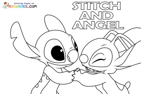 Dibujos De Stitch Y Angel Para Colorear