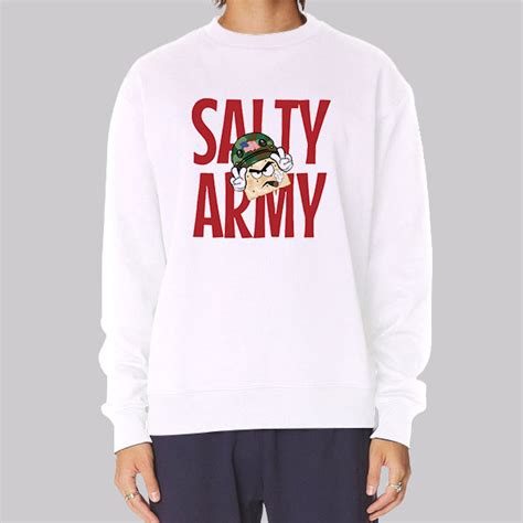 Salty Cracker Merch Mrs Salty Army Sweatshirt Cheap | Made Printed