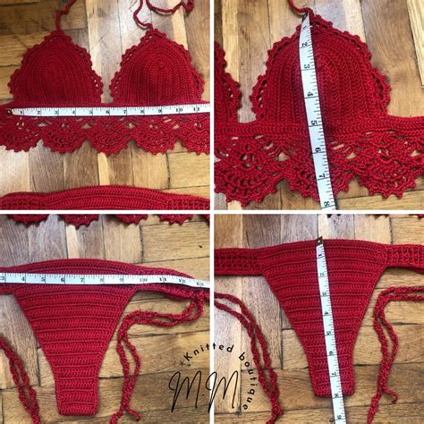 Crochet Bikini Set Sexy Set Knitted Swimsuit Brazilian Bottom Handmade