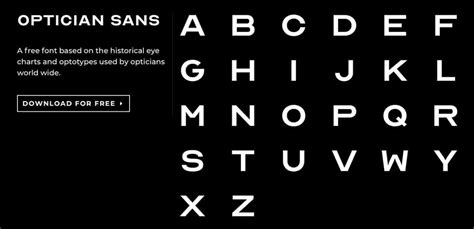 Optician Sans Free Font Based On Eye Charts The Logo Smith