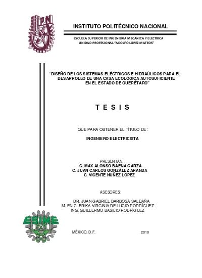 Diseno De Los Sistemas Electricos E Hidraulicos Para El Desarrollo De