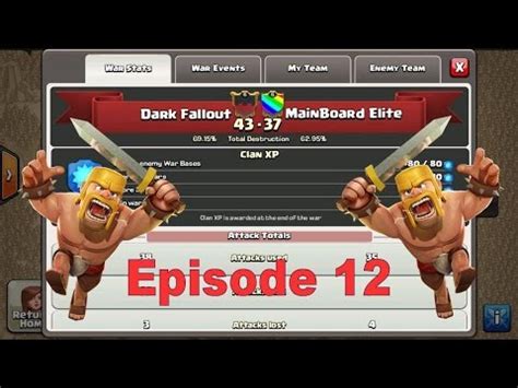 Clash Of Clans HIGH LEVEL Clan War Dark Fallout Episode 12 YouTube