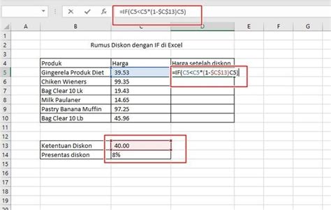 Cara Menghitung Diskon Di Excel Menggunakan If Hot Sex Picture