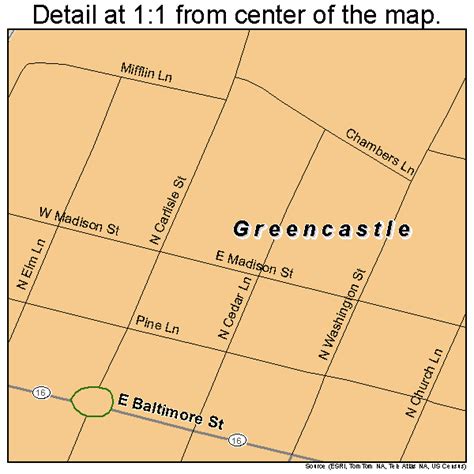 Greencastle Pennsylvania Street Map 4230896