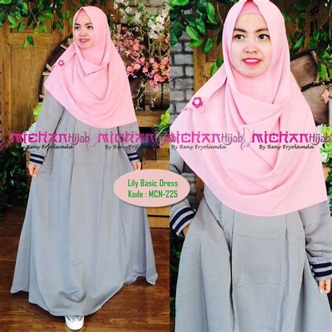 Gamis Michan Lily Basic Mcn Baju Muslim Wanita Baju Muslimah