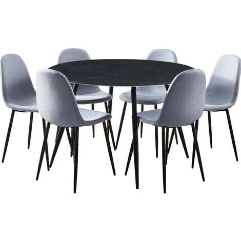 Hallowood Furniture Cullompton Large Black Dining Table And Chairs Set