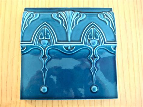 Original Jugendstil Fliese Art Nouveau Tile Tegel Carreau Kachel Art