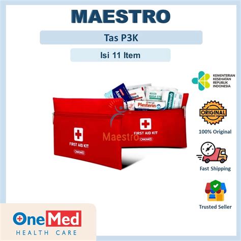 Jual Dompet P K Onemed First Aid Kit Bag Pocket Tas Merah Isi Item