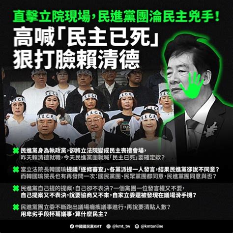 綠委綁白布條抗議大喊民主已死 謝龍介嗆可憐：賴清德剛就職就在送終 Mobile01