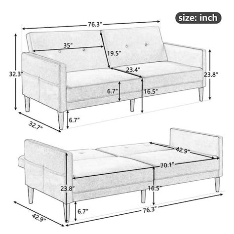 Double Sofa Bed Dimensions