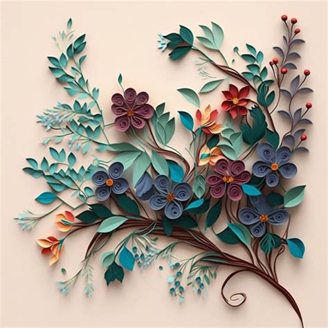 Premium AI Image | Beautiful paper quilling craft patterns art design ...