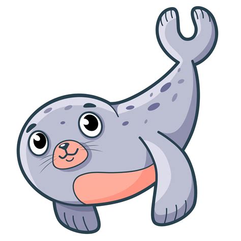 Foca De Caricatura Happy Seal Cartoon Isolated Royalty Free Stock