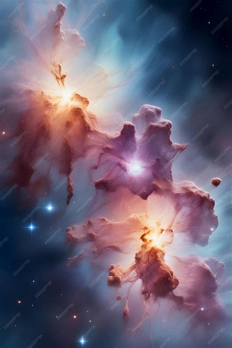 Premium Photo Explosion Of Space With Lights Glow Nebula