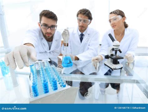 Portrait Of A Group Of Researchers Conducting Research Stock Photo