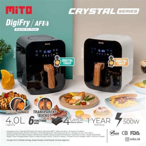 Jual Mito Airfryer Crystal Mito Diry Crystal Af 8 Digital Air Fryer