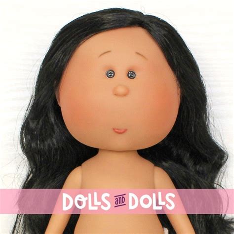 Nines D Onil Doll Cm Mia With Black Wavy Hair Without Clothes