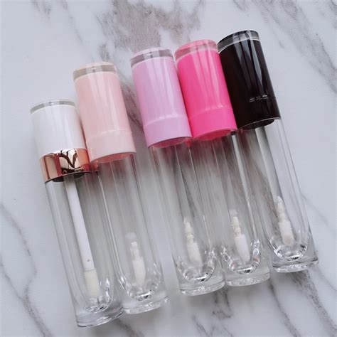 8ml Light Pink Lipgloss Tubes With Wands Packaging Lip Gloss Tube With Black Pink Cap Buy Lip