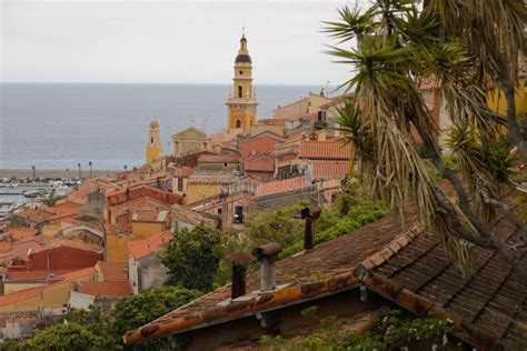 Old Town And Architecture Of Menton On The French Riviera During A