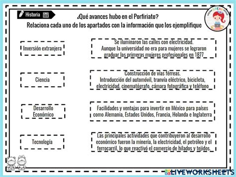 Ejercicio De Qu Avances Hubo En El Porfiriato Inversiones