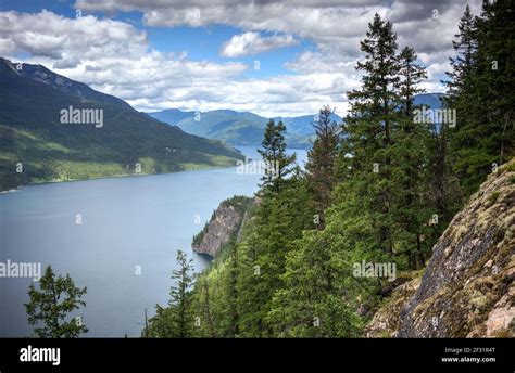 view of Slocan Lake, BC, Canada, overlooking Valhalla Provincial Park ...