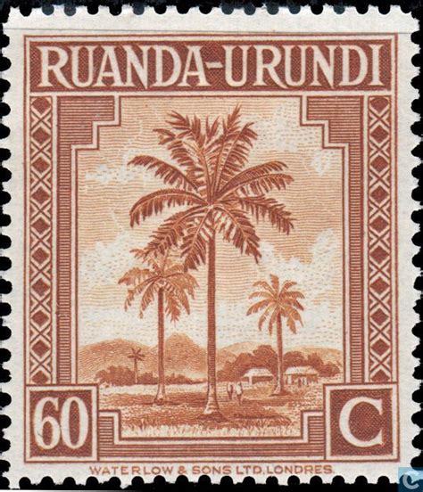 1942 Ruanda Urundi Palm Trees And Various Subjects Congo Belga