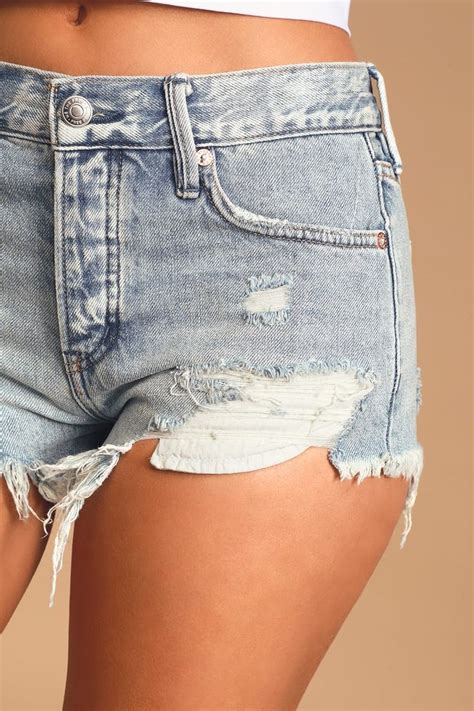 Free People Loving Good Vibrations Cutoff Shorts Denim Shorts