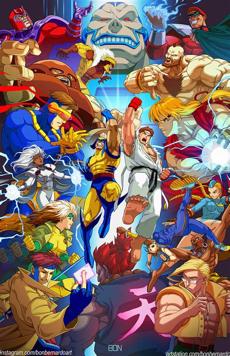 FAN ART Capcom S X Men VS Street Fighter 1996 Artist By Bon